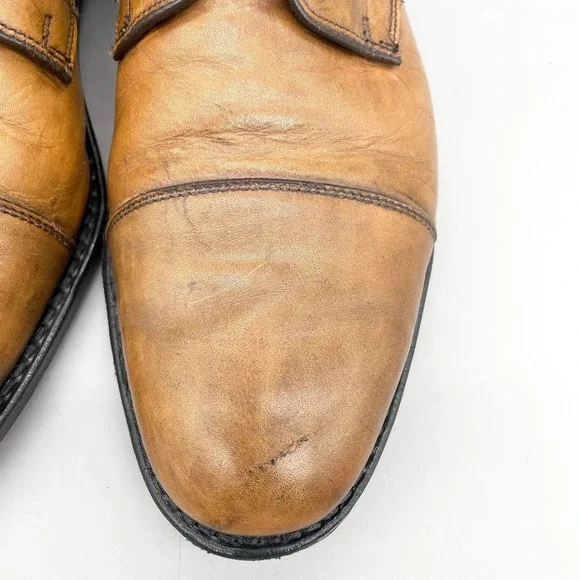 Allen Edmonds Mens 11.5D Lexington Cap Toe Derby Walnut Leather‎ Oxfords Shoes